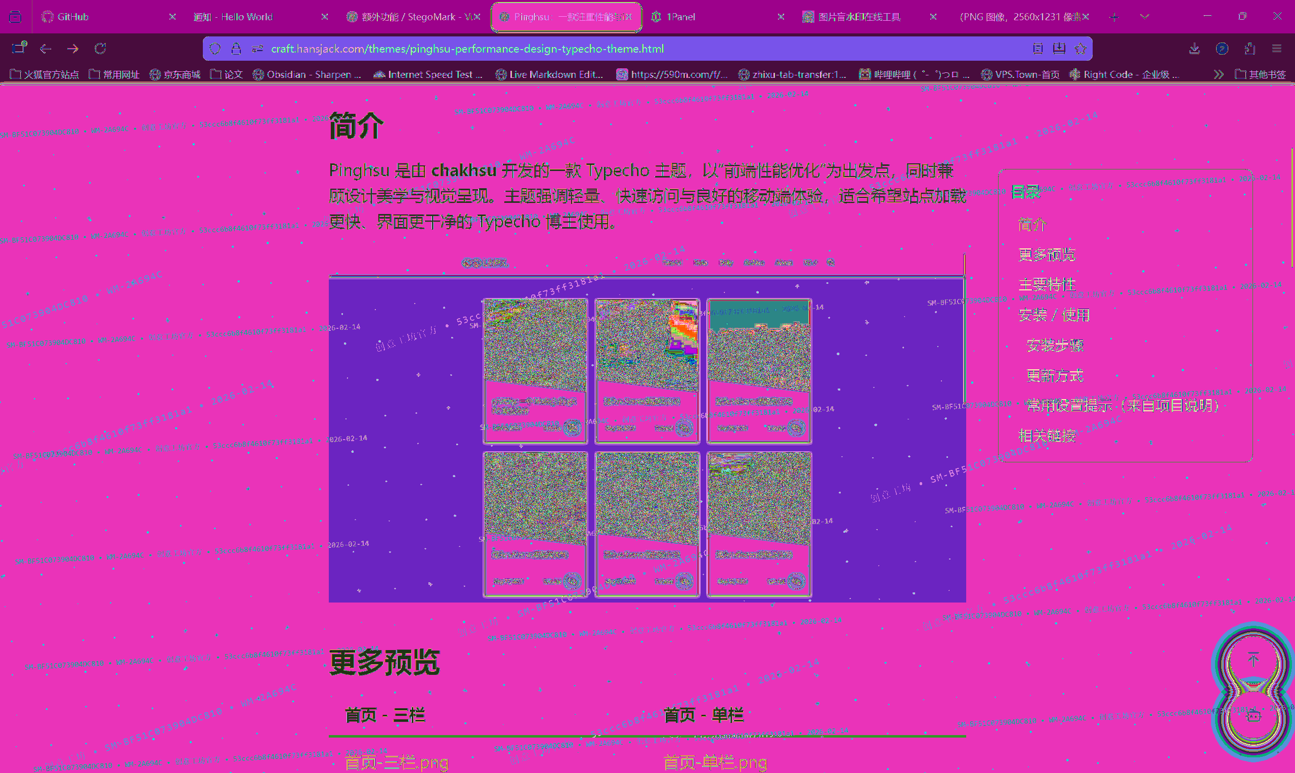 寒士杰克： 我制作了Typecho 盲水印插件